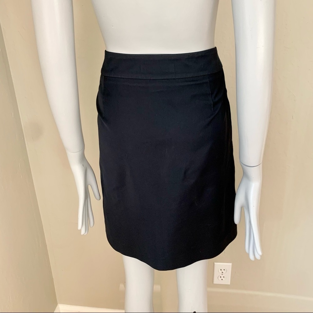 MAXMARA Weekend Pleated A-Line Skirt Navy Blue - Picture 11 of 15
